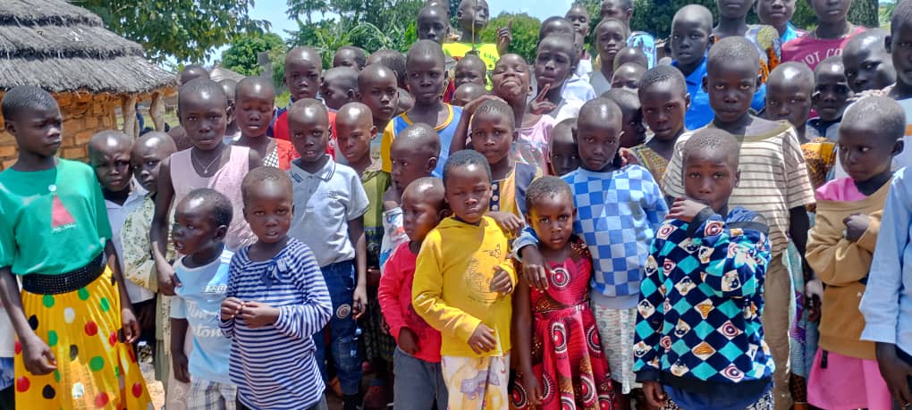 Children gathered outdoors