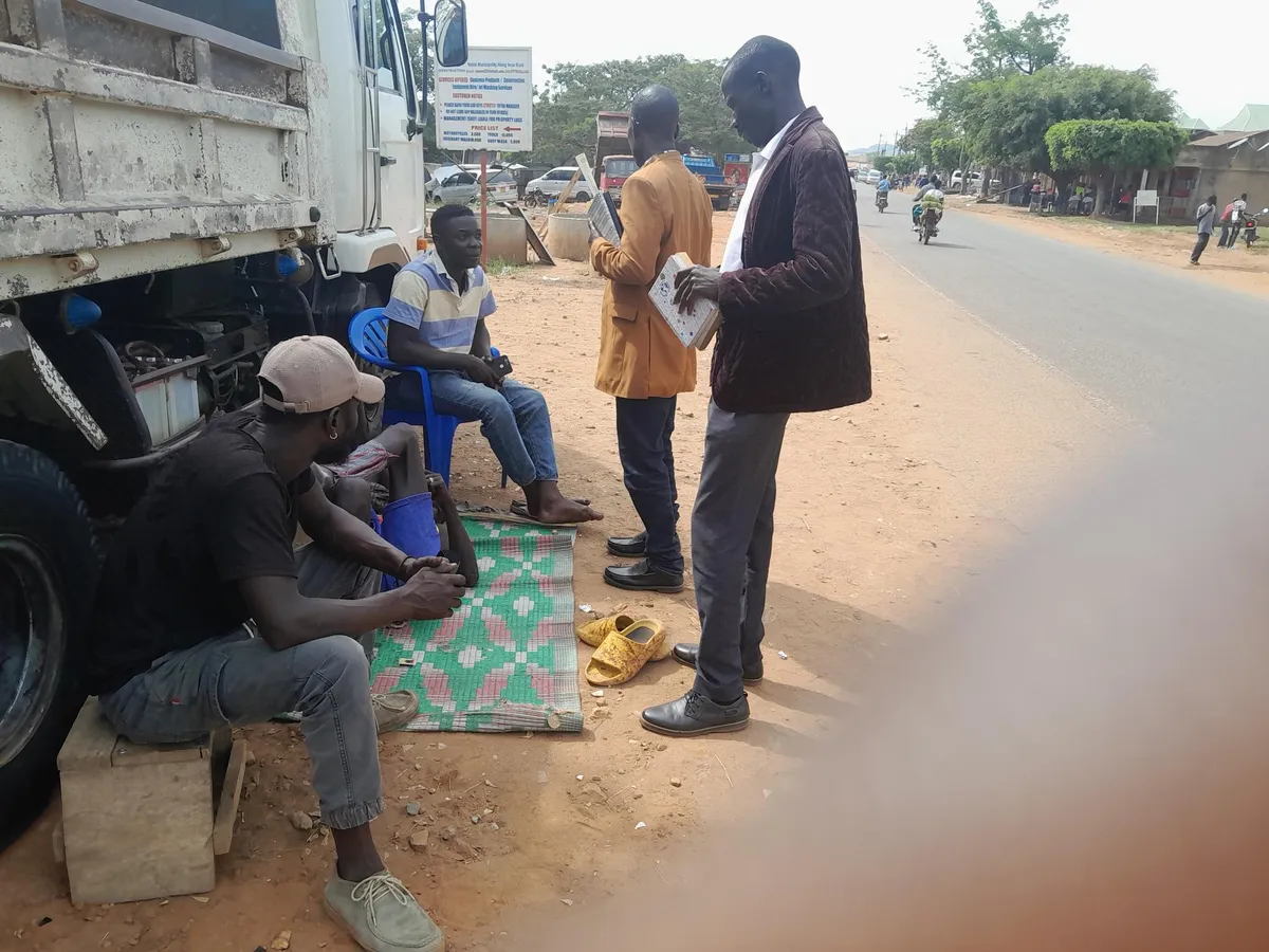 Church community with Bible supplies